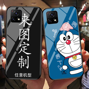 vivoiqoou3手机壳玻璃iqooneo3/z1/x男女款来图照片定制叮当猫潮