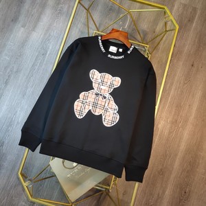 burberry/博柏利 格纹玩具小熊印花休闲长袖上衣圆领卫衣男女同款