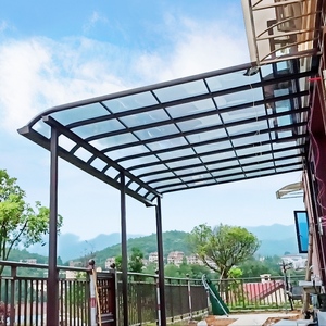 户外铝合金雨棚防雨别墅阳台露台院子遮阳棚屋檐门上耐力板遮雨棚