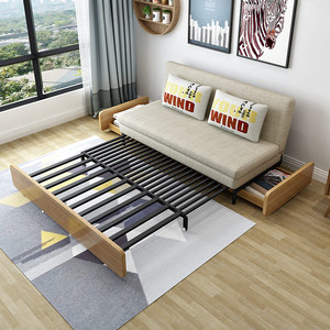 沙发床布艺适宜家用客厅两用多功能推拉床2024年新款小户型可折叠