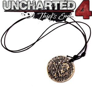 游戏Uncharted 4神秘海域4周边德雷克古老金币钥匙扣项链挂件新品