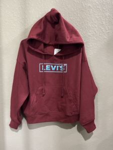 【鱼摆摆代购】LEVI’S李维斯女士宽松版薄绒带帽卫衣