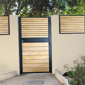 欧美式铁艺实木大门别墅庭院门单开双开入户门民宿花园院子门定制