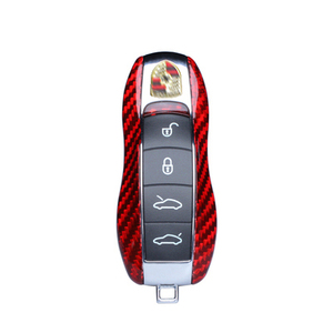 碳纤维适用保时捷钥匙壳改装macan新卡宴帕拉梅拉911车钥匙套包扣