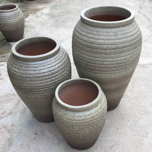 别墅酒店陶罐酒店摆件现代客厅落地复古大花盆红陶盆摆设陶缸大码