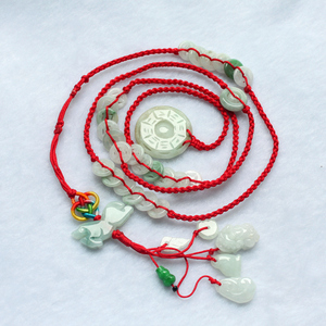 腰缠万贯翡翠腰链a货玉石鸡鼠牛虎兔龙蛇马羊猴狗猪八卦红腰带