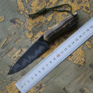 刃物作 五枚合夹钢猎刀 手工锻打户外求生刀野营刀直刀锋利高硬度