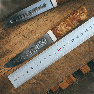 刃物作 手工锻打雅库特刀进口52100钢材北欧猎刀户外刀吃肉刀锋利