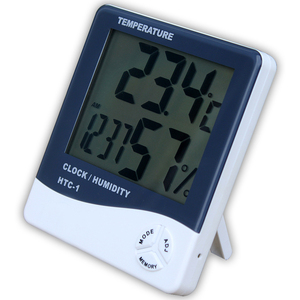 htc-1电子数字干湿温度计室内高精度温湿度计家用台式温度表闹钟