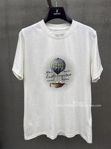 BOBO1972热气球印花白色短袖T恤女2024夏新款设计感半袖上衣ins风