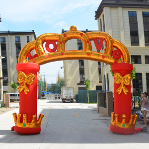 2021新款婚庆充气拱门婚礼结婚花拱门小皇冠4米5米气模彩虹门气拱