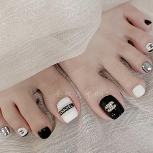 手工穿戴美甲片成品网红小红书同款镶钻脚趾甲片显白亮片新娘美甲