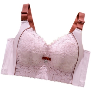 乐美五排扣芝加宽侧比大码超薄全罩杯内衣无钢圈调整型收副乳文胸