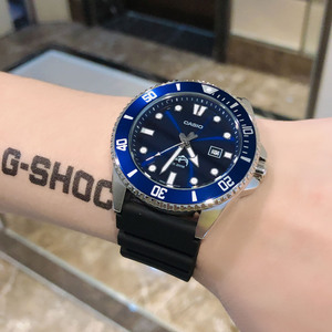 卡西欧手表男夜光指针比尔盖茨同款mdv106b-2a防水剑鱼潜水蓝水鬼