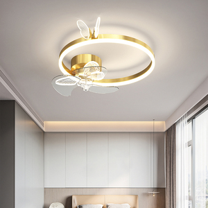 卧室风扇灯天猫精灵蝴蝶现代语音控制时尚吸顶灯设计感简约餐厅灯