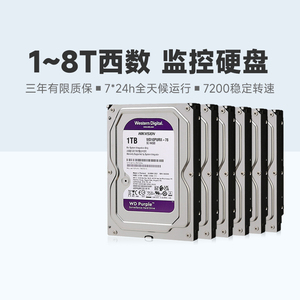 海康威视WD/西部数据录像机1TB 2T 3T 4T 6T 8T监控专用机械硬盘