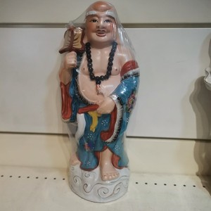 18寸赤脚大仙神像 特价包邮手绘陶瓷佛像古彩赤脚大仙 工艺品摆件