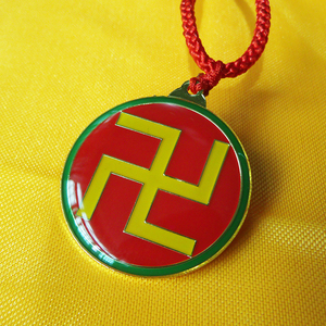 3cm黄铜万字符阴阳鱼太极八卦图吊坠平安符汽车挂件能量符挂坠