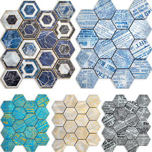 9054人付款淘宝六角砖北欧小花砖灰白卫生间地砖厨房阳台墙砖菱形