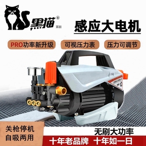 黑猫可调压洗车机自吸两用高压水泵家用220v大功率刷车水枪清洗机