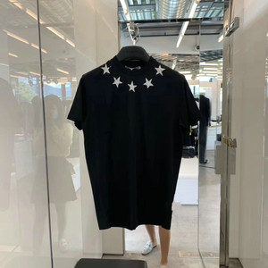 givenchy/纪梵希新款领口星星印花五角星圆领宽松短袖t恤男女同款