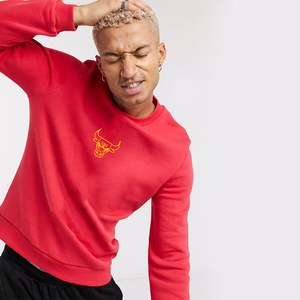 2021款公牛队篮球运动圆领长袖卫衣牛年本命年男新年年会上衣服潮