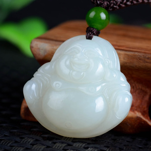 和田玉大肚佛吊坠女款 玉佩吊坠 玉坠吊坠女款 弥勒佛 情侣玉吊坠