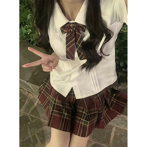 山楂树jk制服格裙夏季日系原创学院风校供半身裙jk制服套装