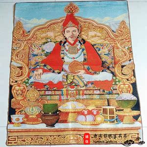 西藏唐卡挂画松赞干布刺绣金丝织锦画像金刚格萨尔王像居家装饰品
