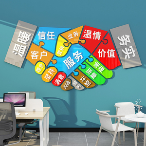 房产中介背景形象墙布置办公室墙面装饰励志标语公司企业文化贴纸