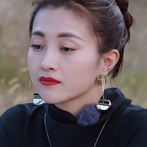 妻子的浪漫旅行2包文婧同款耳环925银针双色圆片耳坠耳饰一件代发