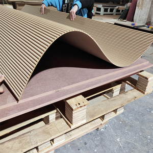 微弯板家具柜门弯弧波浪板6mm超薄密度板柜体装饰板外半圆波纹板