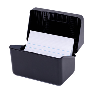 桌面收纳盒塑料卡片盒翻盖式索引卡夹记事卡盒食谱照片名片盒跨境