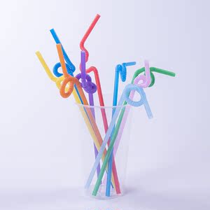 双童一次性彩色艺术吸管饮料果汁奶茶造型吸管70支装5包包邮