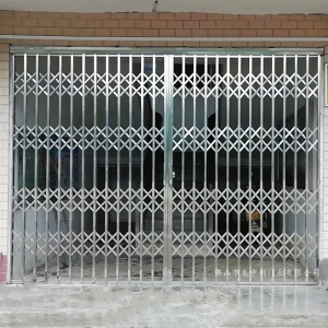 304不锈钢拉闸门家用逃生阳台手动推拉门商铺伸缩折叠通风防盗门