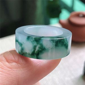 翡翠玉石戒圈戒指扳指飘花阳绿紫罗兰特色怪状冰种雕刻指环4人付款