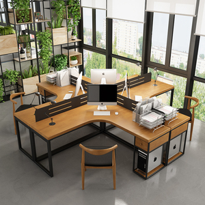 00巧木缘旗舰店天猫实木墙角工作台l型办公室转角办公桌职员电脑