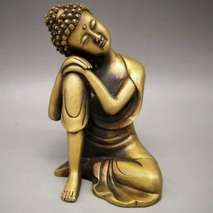 黄铜卧佛像睡佛释迦牟尼佛陀摆件趴腿佛白铜坐式家居禅意供奉玄关