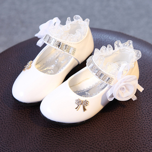 中大童韩版单鞋六一儿童皮鞋女童鞋舞蹈61儿童节表演鞋白色公主鞋