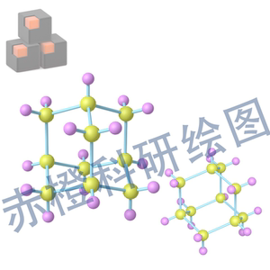 【赤橙科研绘图-自带渲染场景】三维科研绘图模型素材-金刚烷结构