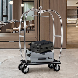不锈钢酒店大堂行李车机场散客箱包车豪华手拉车礼宾手推车304钢