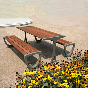 公园椅户外长椅休闲园林庭院椅子防腐防锈铁艺长条凳子实木塑木