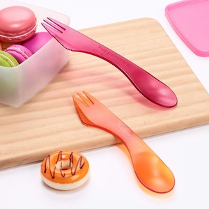 特百惠三合一刀叉勺水果叉刀儿童多用餐具勺便携 颜色随机
