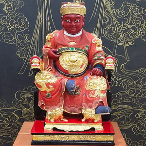 香樟木雕贴金保安广泽尊王十三太保郭圣王郭王公国风道教神像摆件