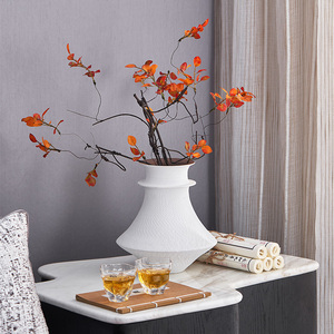 邸高家居和唐新中式卧室床头柜白色陶瓷艺术花器花瓶插花装饰摆件