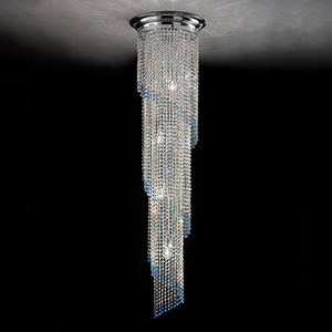 楼梯水晶长吊灯简约旋转楼梯个性螺旋别墅挑空餐厅灯过道装饰灯具