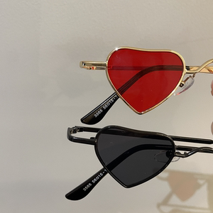 韩版个性金属桃心太阳眼镜男女派对舞会嘻哈蹦迪辣妹isn爱心眼镜