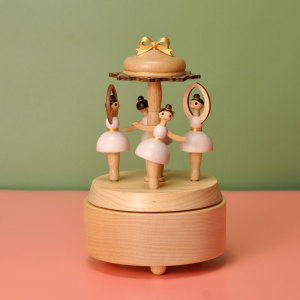 jeancard音乐盒芭蕾舞娃娃台湾旋转木质八音盒送女生小孩生日礼物