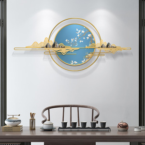 新中式沙发背景挂饰墙壁遮丑装饰餐馆客厅影视墙挂件铁艺墙面壁饰