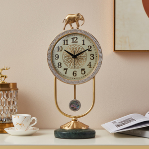 纯铜座钟欧式立体复古坐钟家居客厅艺术轻奢老式台钟摆件美式钟表